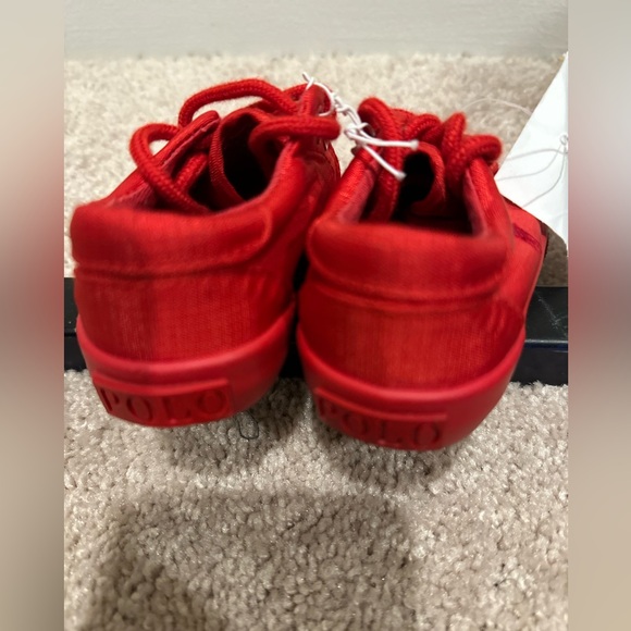 Brand New Boys Polo Ralph Lauren Red Canvas Shoes Size 5 - Picture 4 of 4